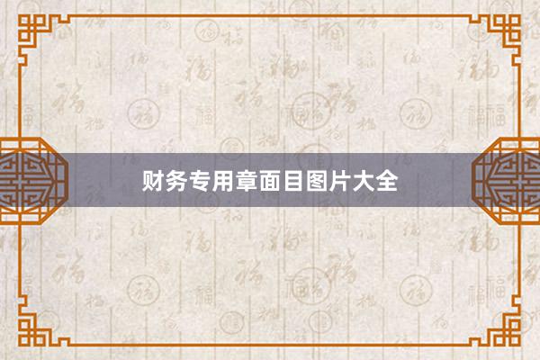 财务专用章面目图片大全