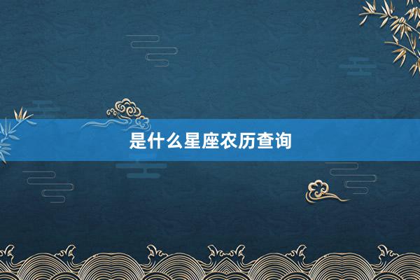 是什么星座农历查询