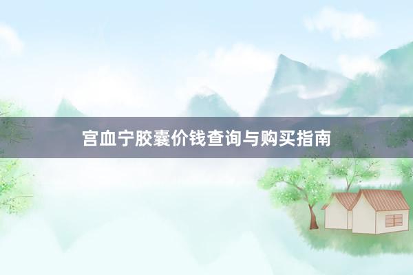 宫血宁胶囊价钱查询与购买指南